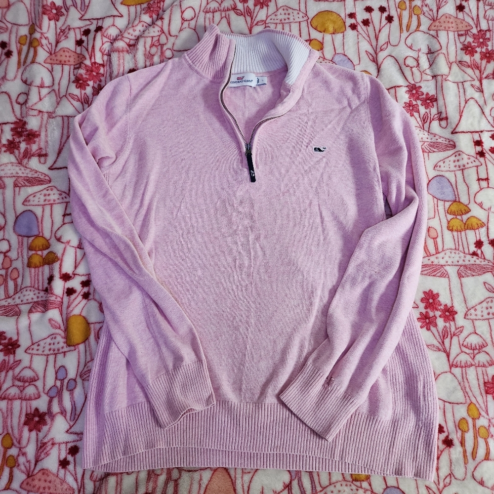 Flawed Vineyard Vines Cotton Half Zip Sweater Sz L